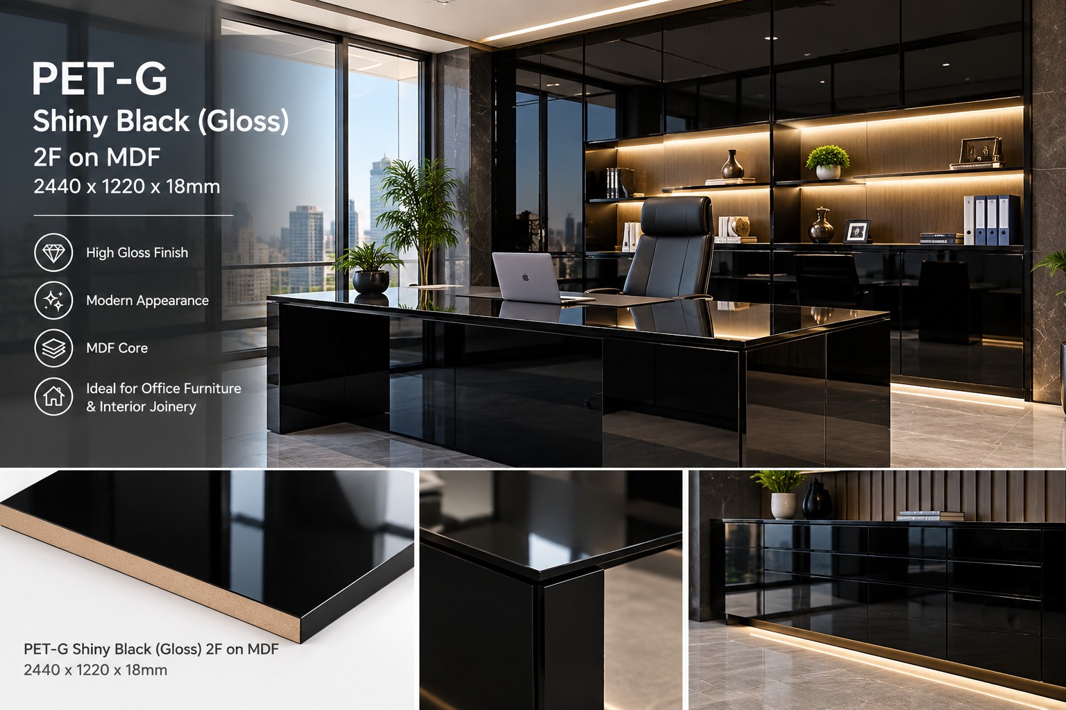 PETG SHINY BLACK GLOSS showroom