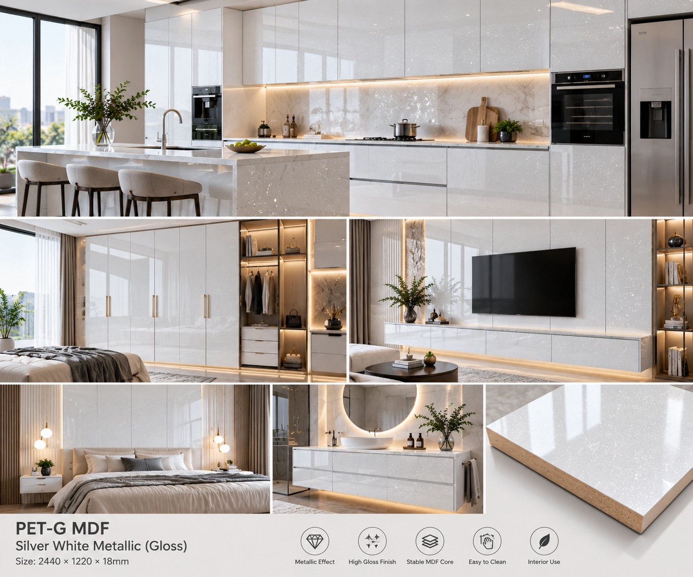 PETG SILVER WHITE METALLIC GLOSS showroom
