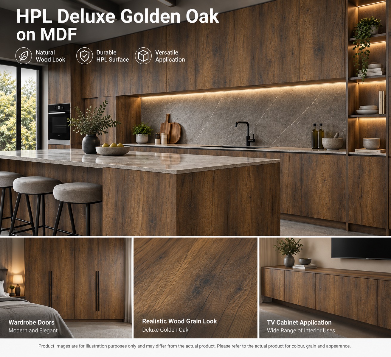 HPL Deluxe Golden Oak showroom Sample