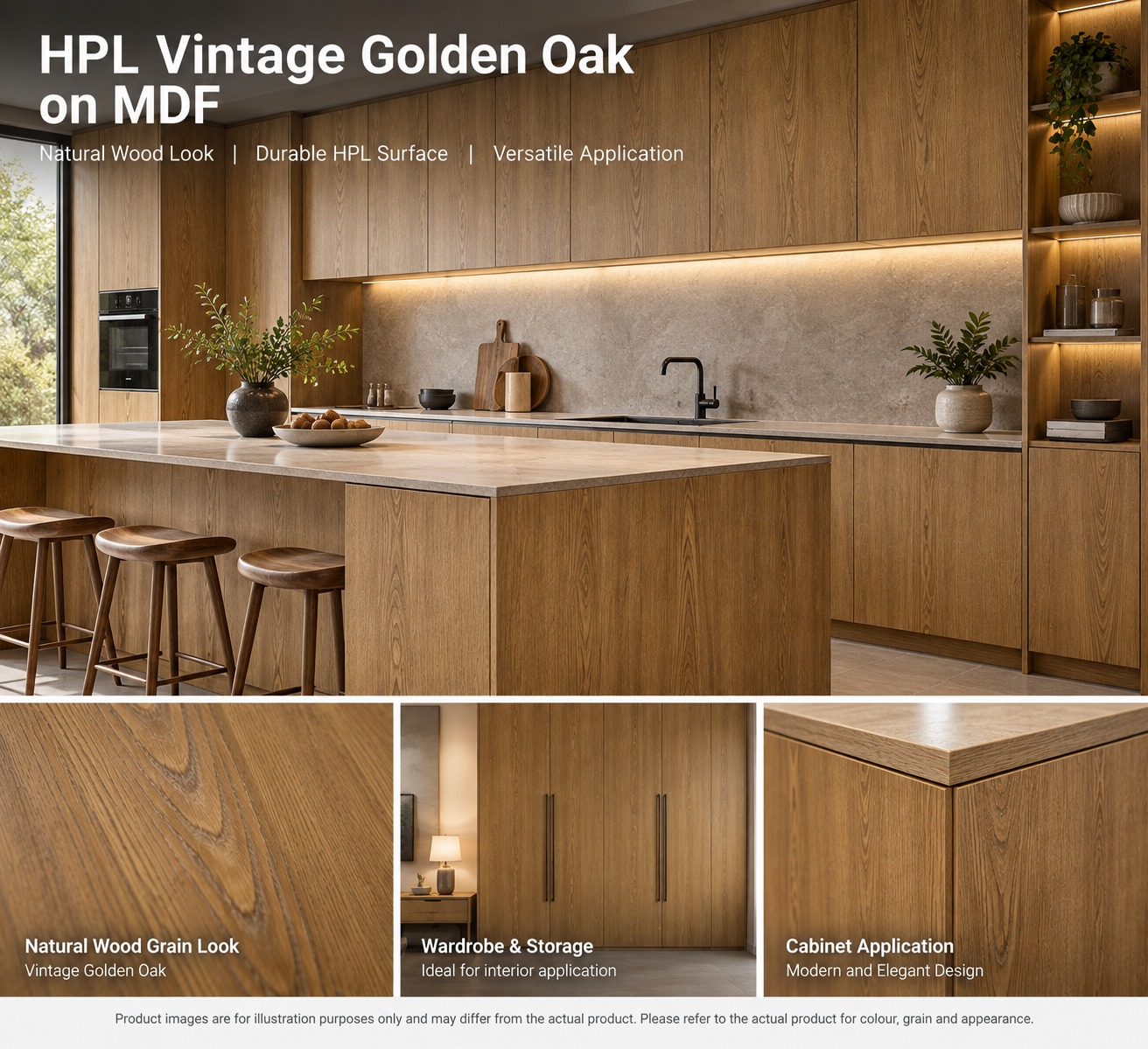 HPL Vintage Golden Oak showroom Sample