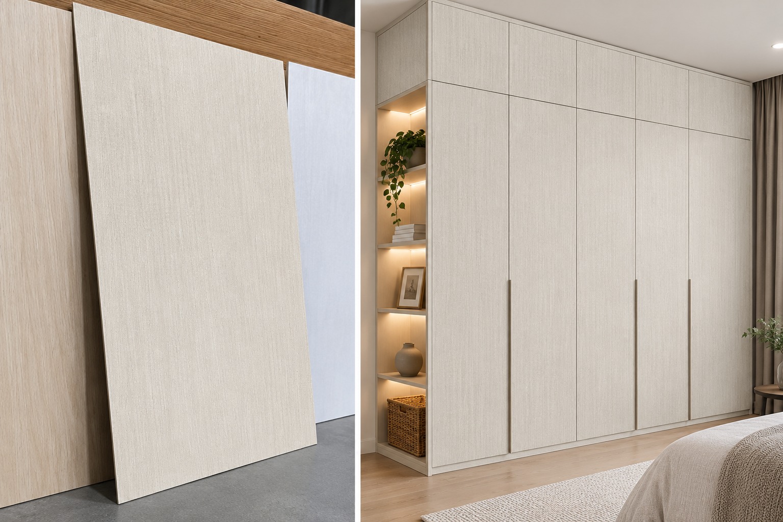 Melamine Fabric_Light_Grey_Bedroom_Application