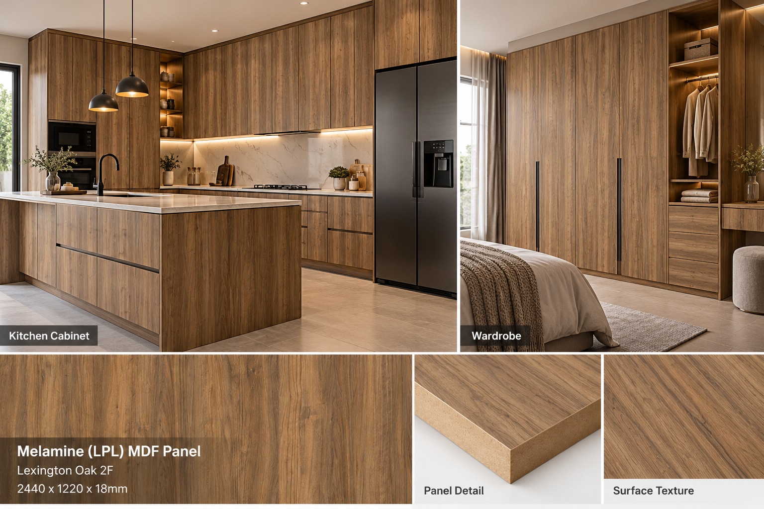 Melamine_Lexington_Oak_Kitchen_Wardrobe_Application