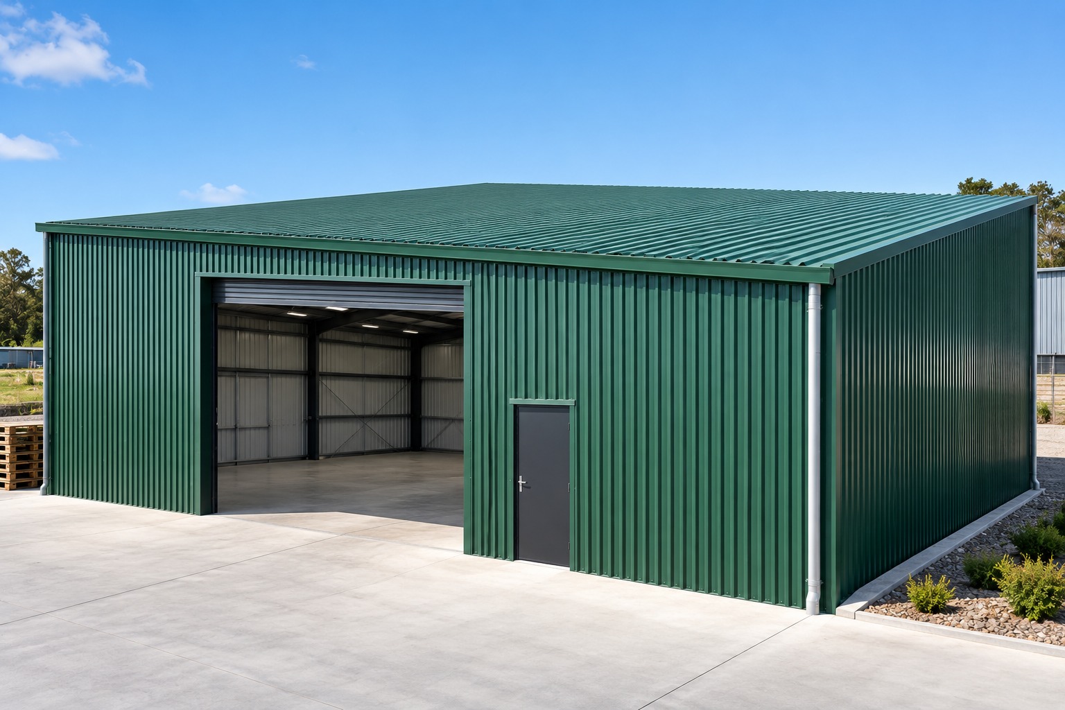 Corrugated color steel showroom 3