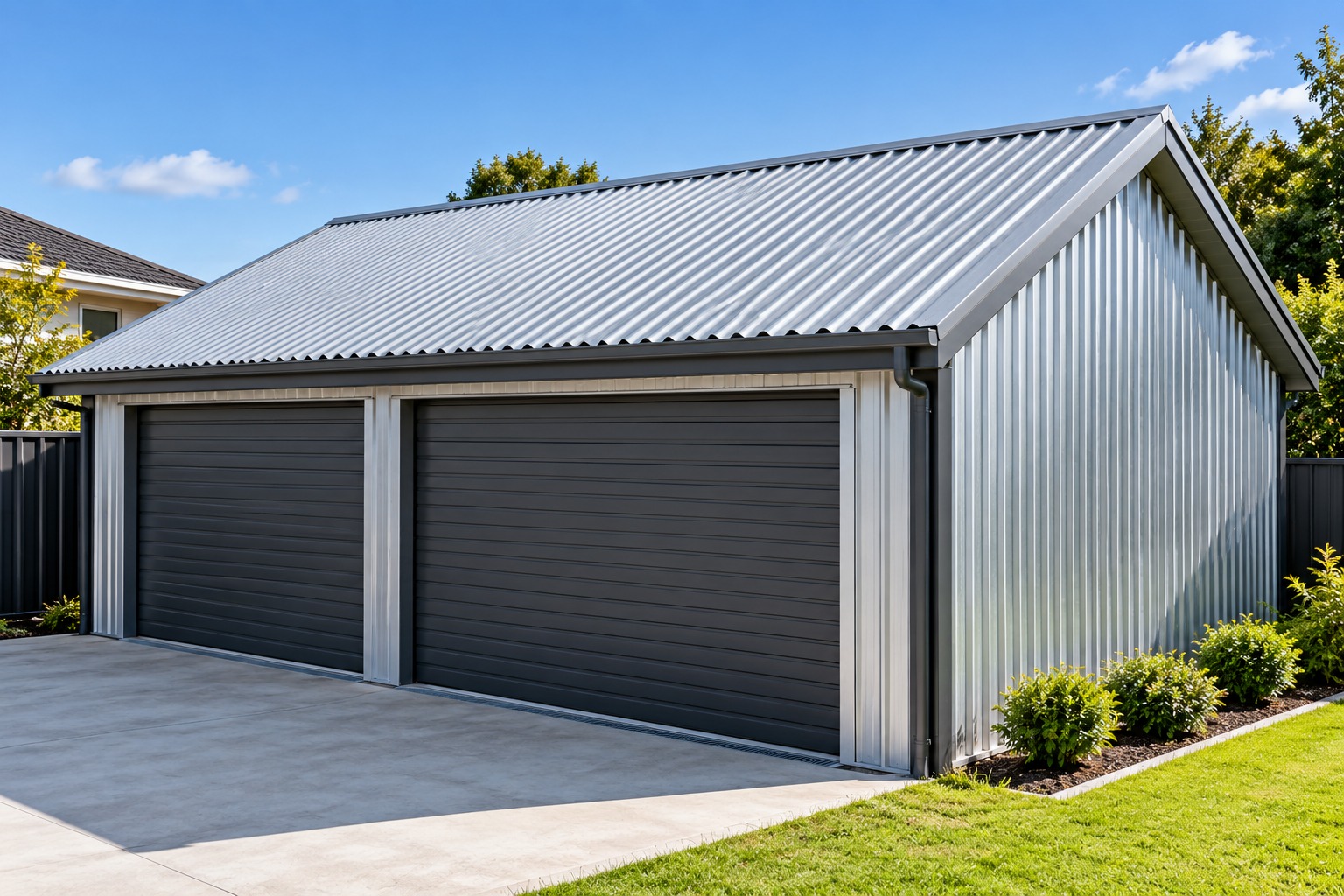 Corrugated zincalume showroom