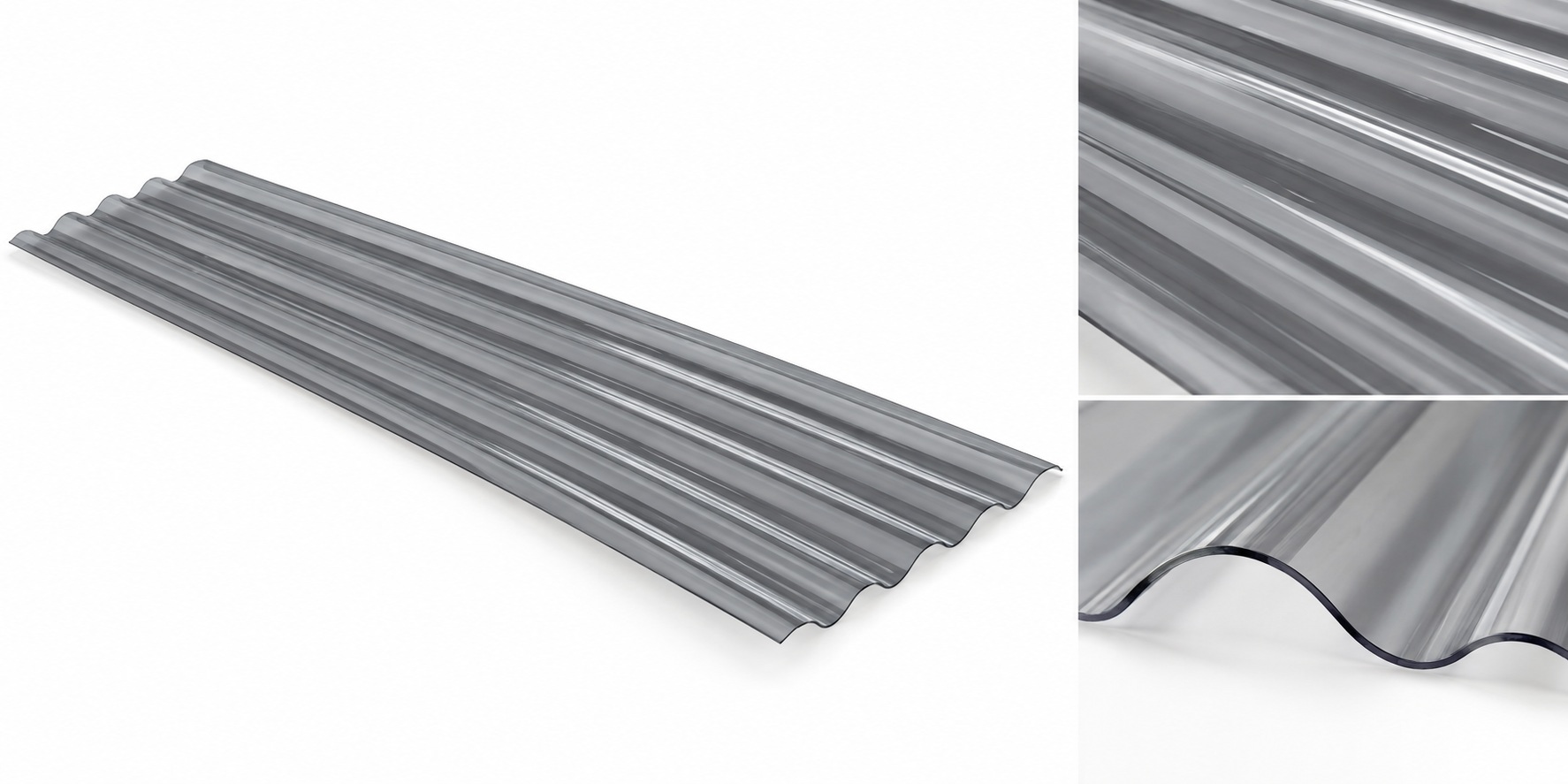 Roofing corrugated polycarbonated grey 1