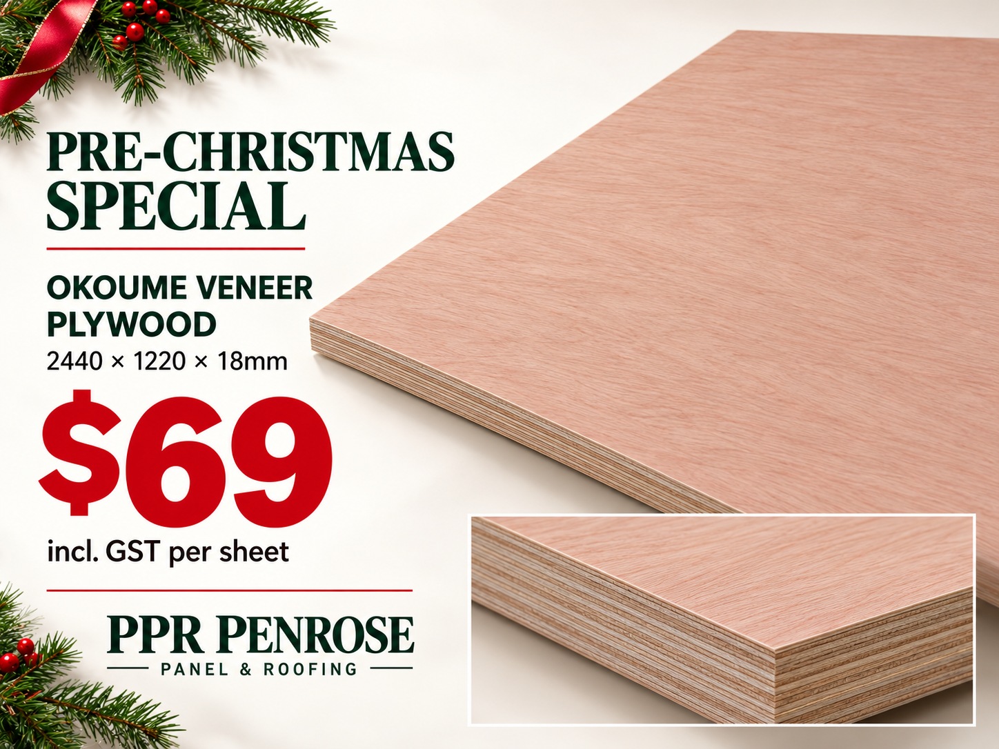 Xmas special 18mm mixed plywood okoume 2F